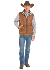 Rock & Roll Denim by Panhandle Slim Men's Aztec Reversible Vest in Grey