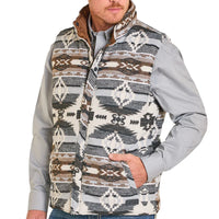 Rock & Roll Denim by Panhandle Slim Men's Aztec Reversible Vest in Grey