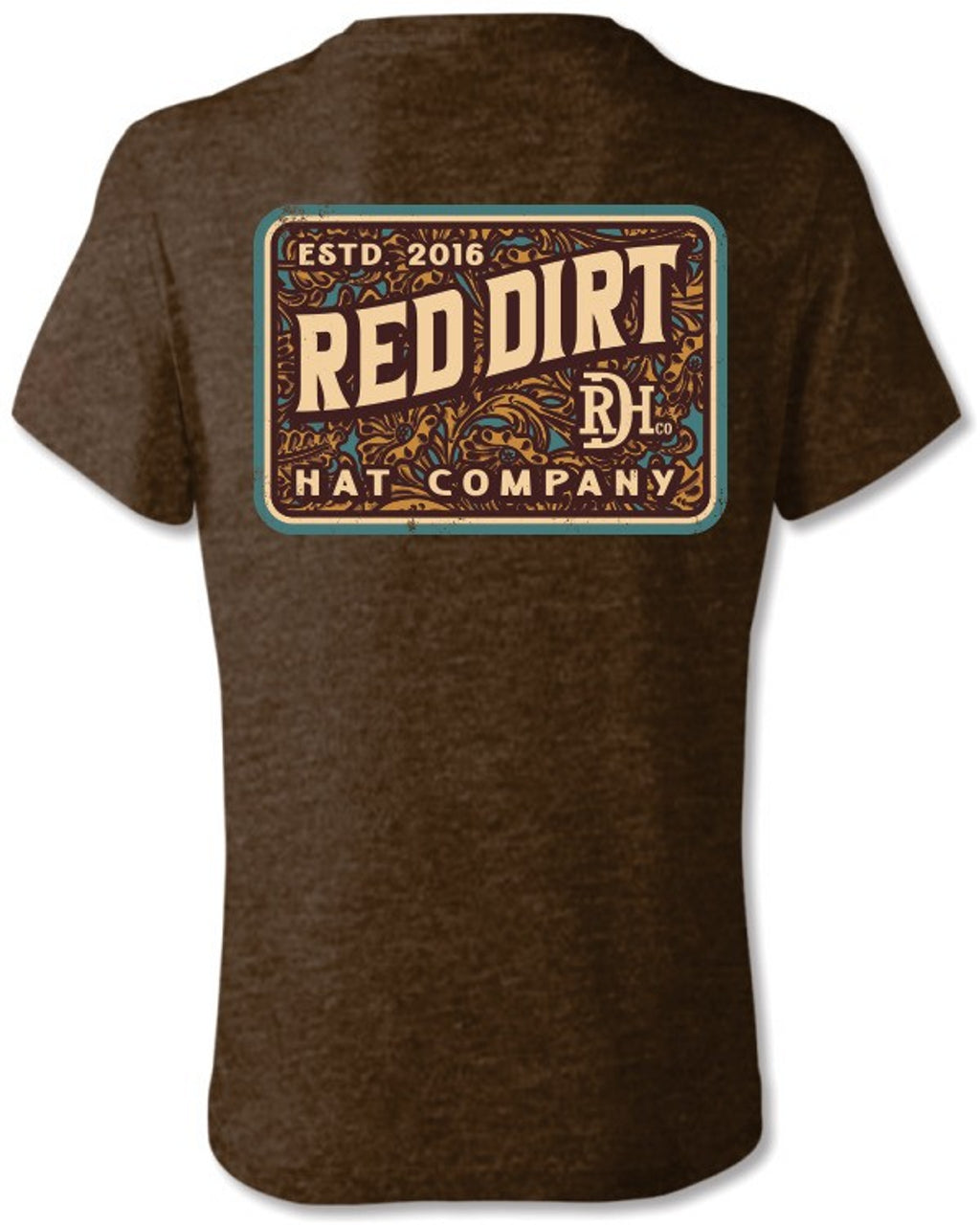 Red Dirt Hat Co. "Tooled Leather" Graphic T-Shirt in Brown
