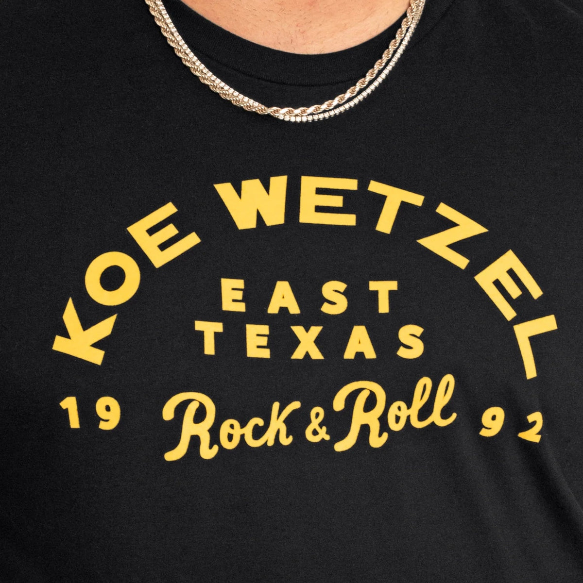 Koe Wetzel x Rock & Roll Denim Unisex East Texas Rock & Roll T-Shirt in Black