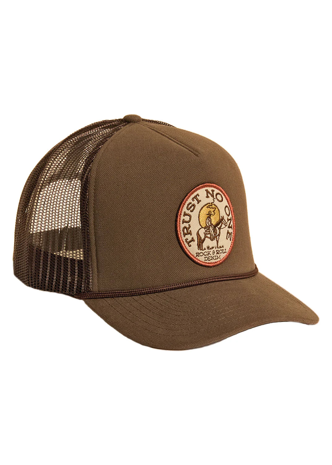 Rock & Roll Denim Trust No One Patch Cap in Olive