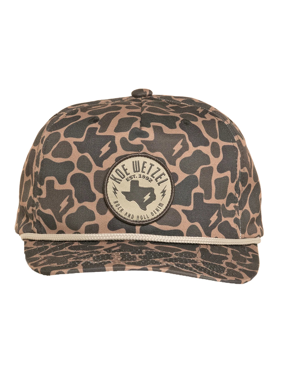 Rock & Roll Denim Koe Wetzel Camo Snapback Hat in Taupe