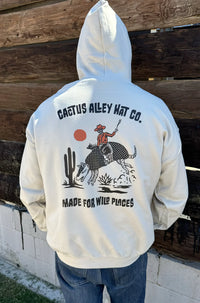 Cactus Alley Hat Co "Buckin Dillo" Pullover Hoodie in Sand