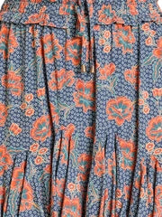 Rock & Roll Denim Women's Floral Print Godet Skirt