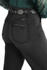 Cruel Women's Skylar Sky-High Rise Wide Leg Destructed Jean in Black