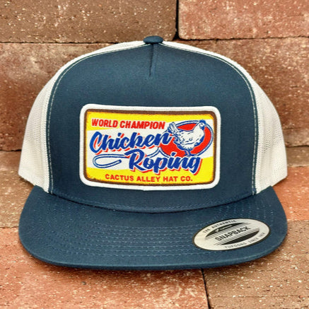 Cactus Alley Hat Co "Chicken Choking" Trucker Cap in Navy & White