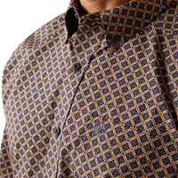 Ariat Men's Crawford L/S Classic Fit Western Button Down Shirt in Navy Geometric Floral