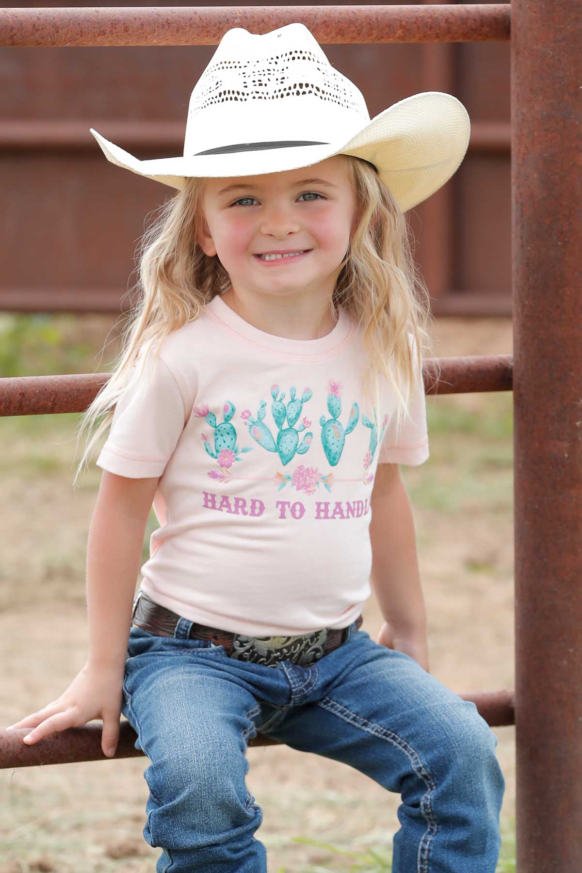 Cruel Girl's Toddler Hard To Handle T-Shirt in Peach