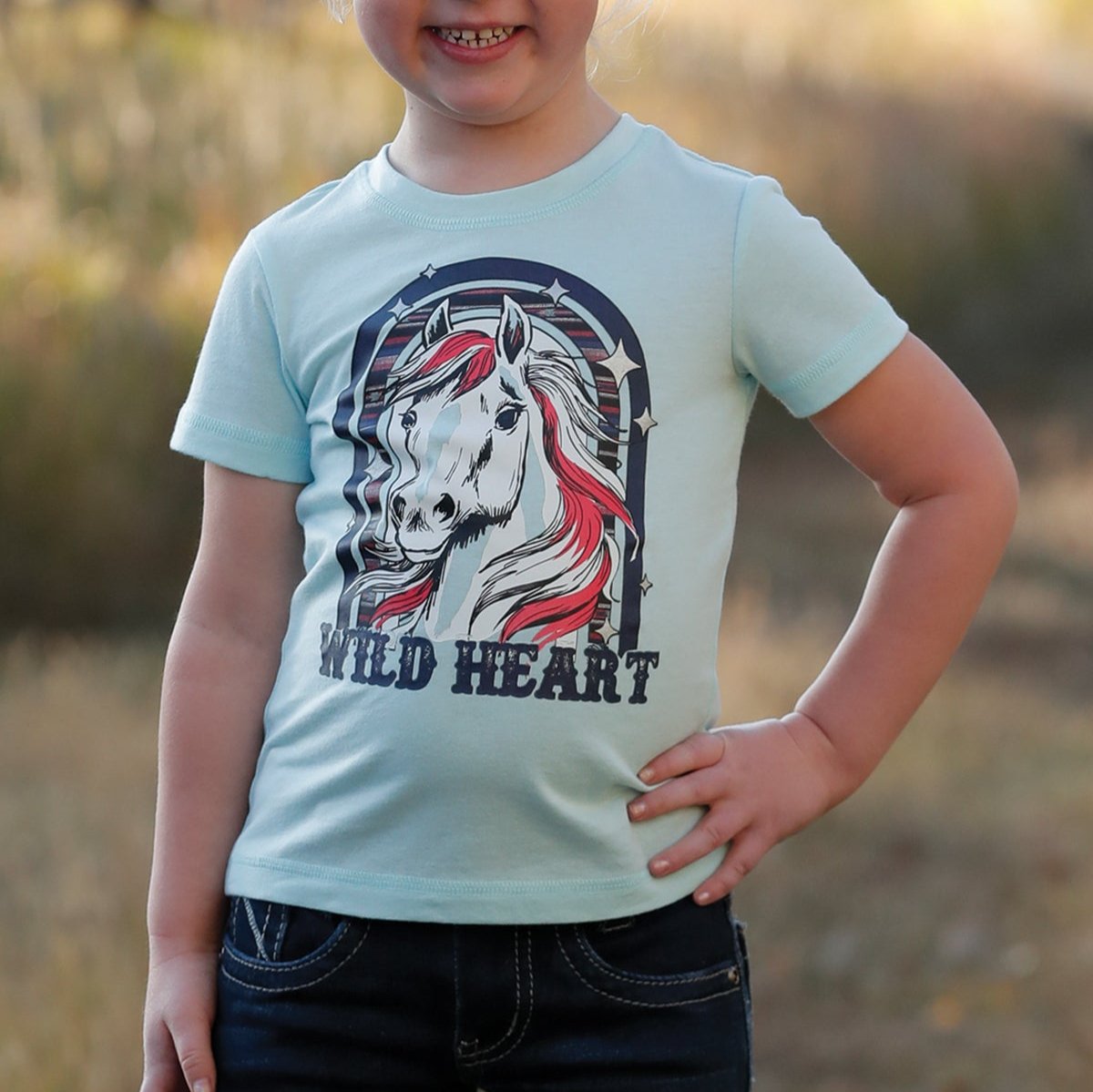 Cruel Girl's Toddler Wild Heart T-Shirt in Light Blue