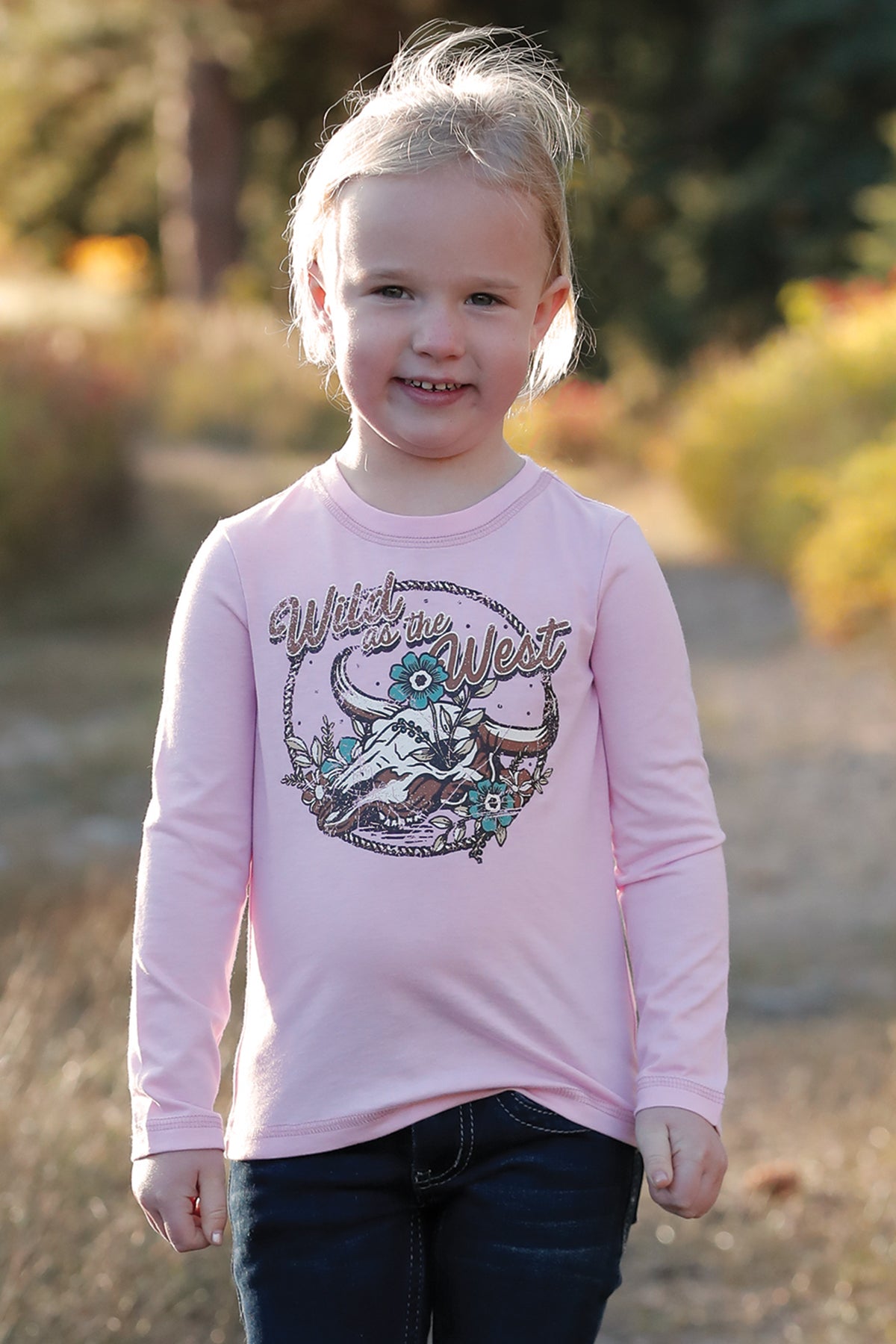 Cruel Girl's Toddler L/S Wild As The West T-Shirt in Pink