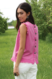 Cruel Women's Mineral Washed Tank in Pink