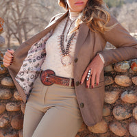 Cinch Women's Suede Concho Button Blazer in Brown