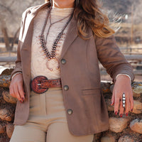 Cinch Women's Suede Concho Button Blazer in Brown