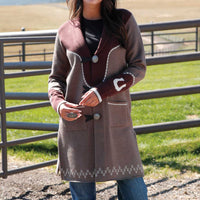 Cruel Women's Concho Button Duster in Grey