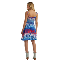 Wrangler Women's Tie Americana Smocked Dress in Blue