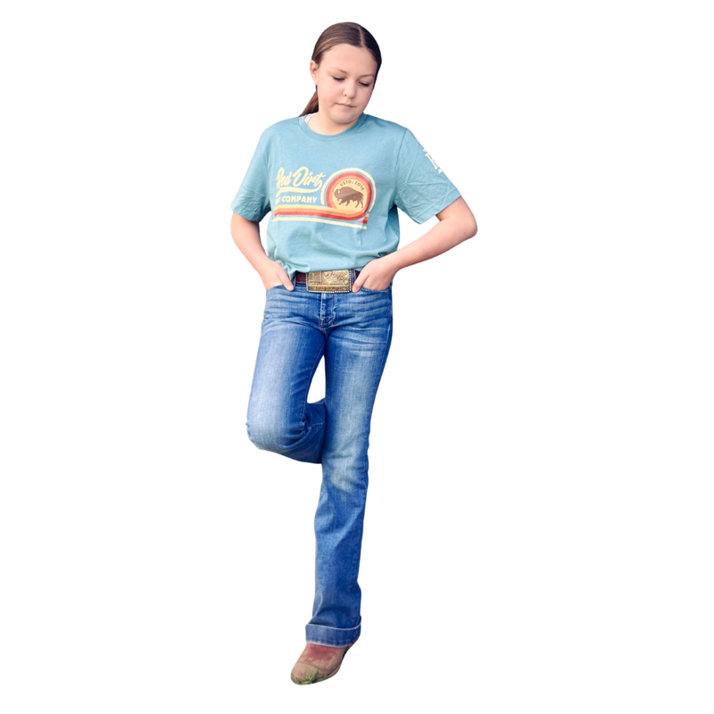 Red Dirt Hat Co. "Surf Side" Unisex Graphic T-Shirt in Heather Blue Lagoon