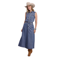 Stetson Women's Sleeveless Denim Pearl Snap Blouse
