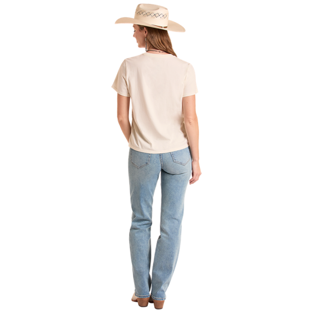 Women's Rock & Roll Denim "Darlin'" Graphic Tee in Natural