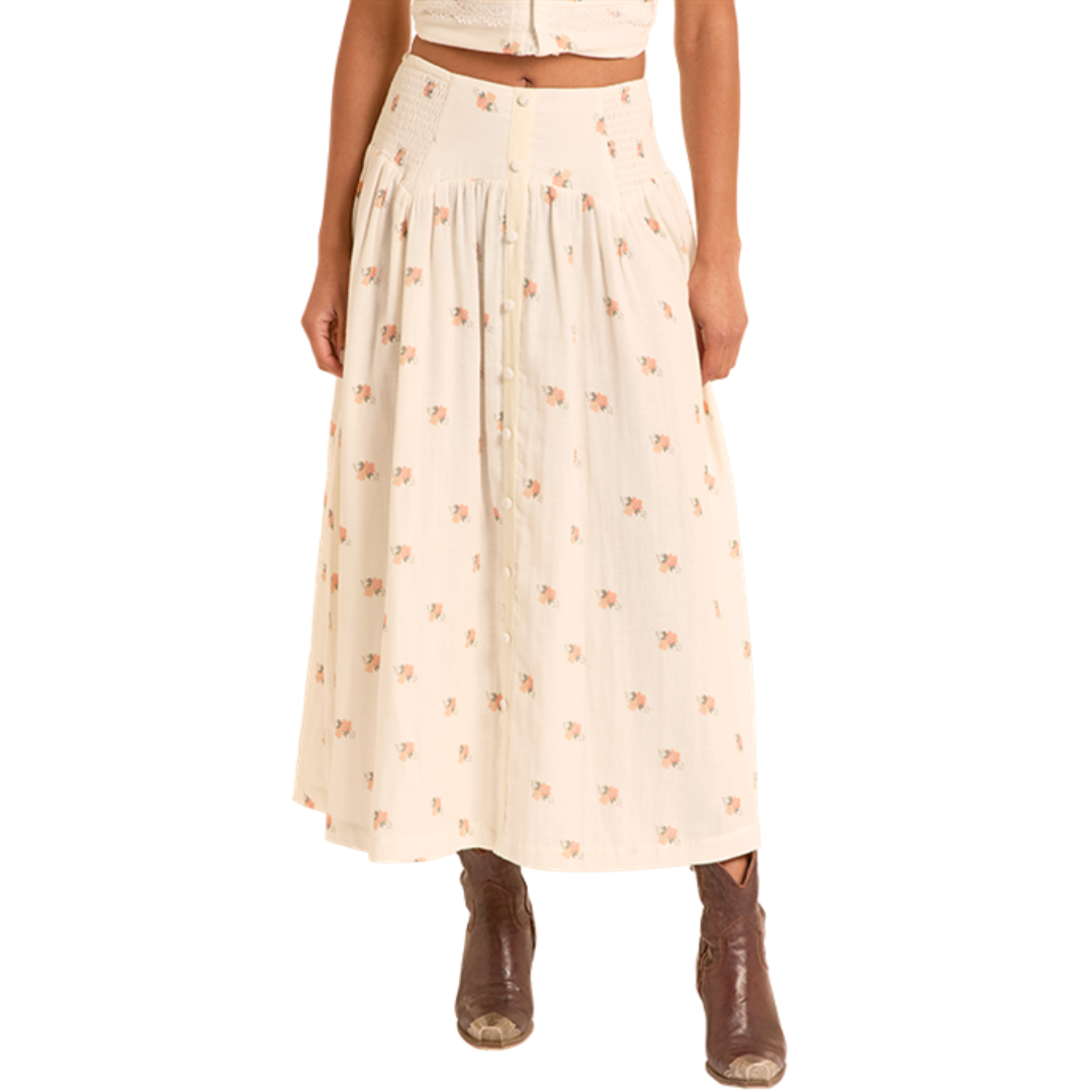 Rock & Roll Denim Women's Flower Print Skirt