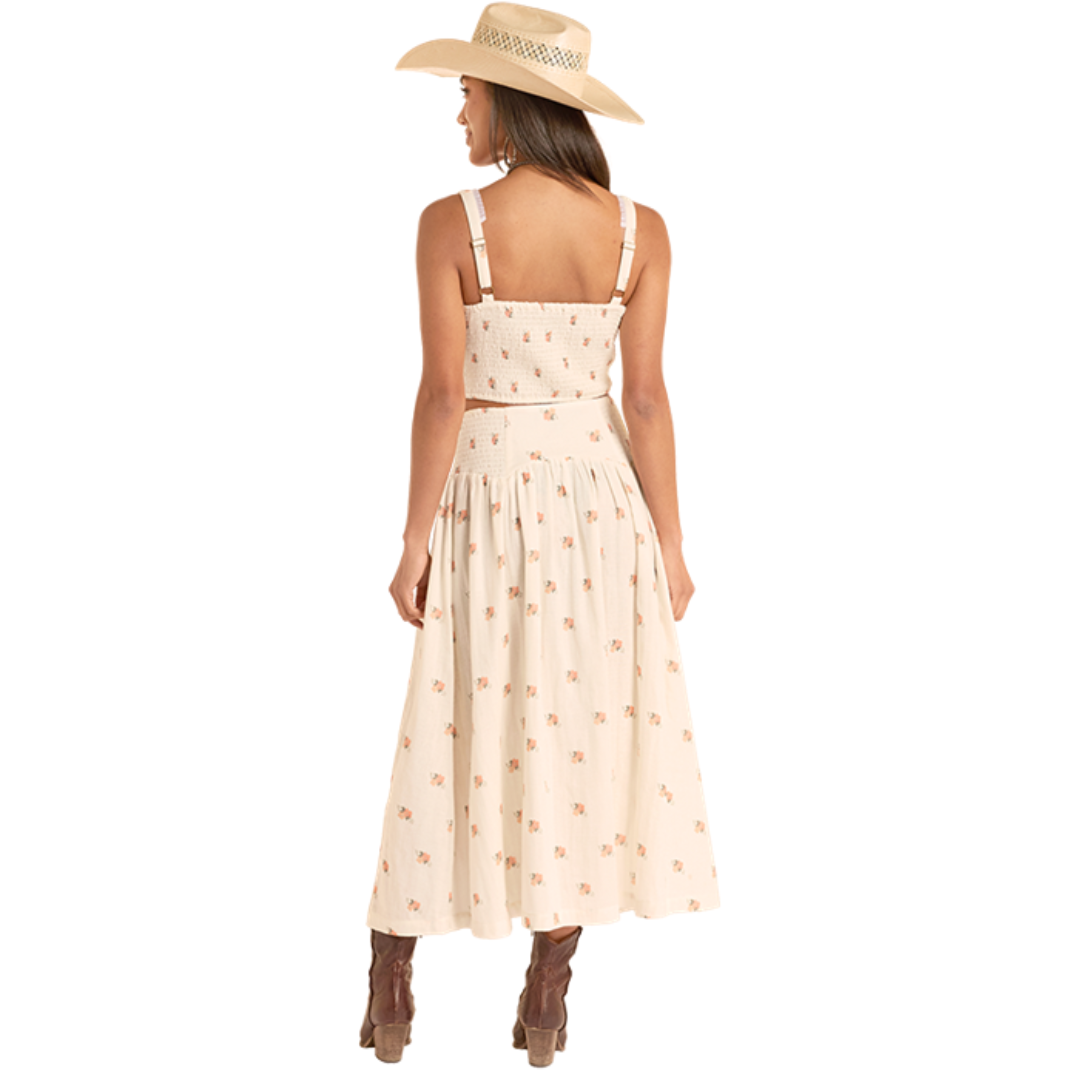 Rock & Roll Denim Women's Flower Print Skirt