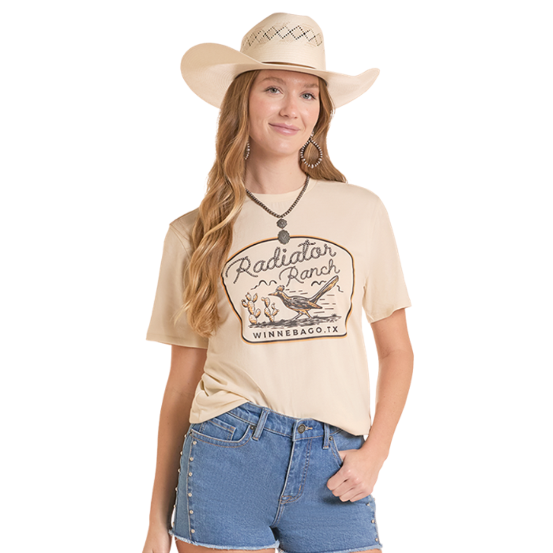 Rock & Roll Denim Unisex Dale Brisby Graphic T-Shirt in Natural