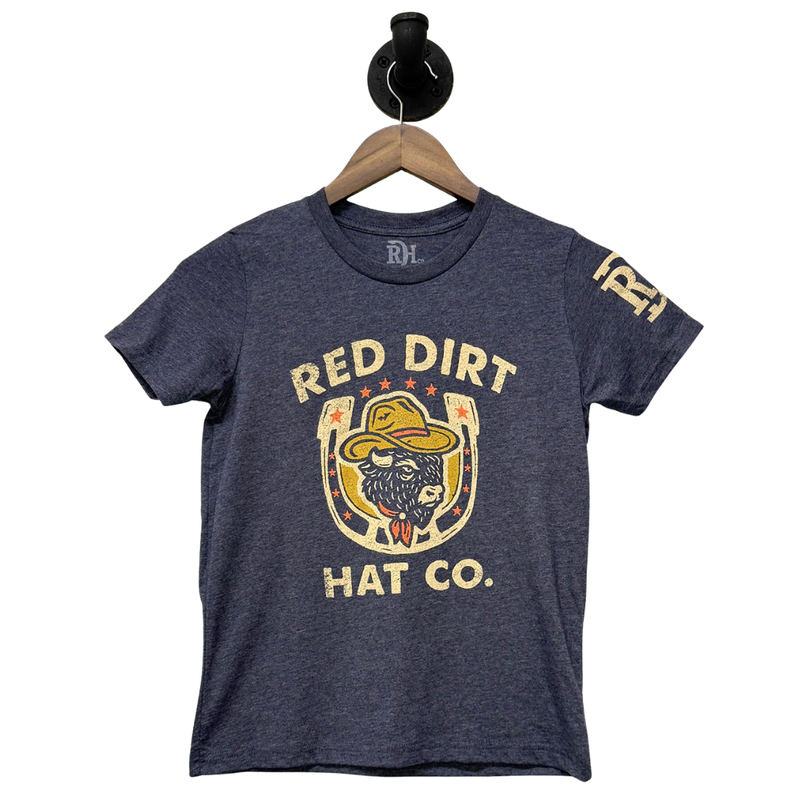 Red Dirt Hat Co. Youth "Dusty Youth" T-Shirt in Heather Midnight Navy