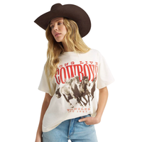 Wrangler Retro Women's S/S Stampeding Stallions Graphic Tee in Egret