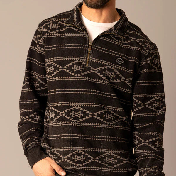 Kimes Ranch Men's Crupper Quarter Zip Pullover in Black