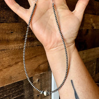 14" 10mm Center Sterling Silver Pearl and Saucer Choker