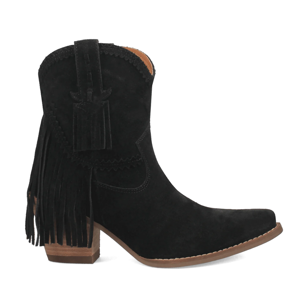 Dingo Women's Fandango Suede Leather Bootie in Black