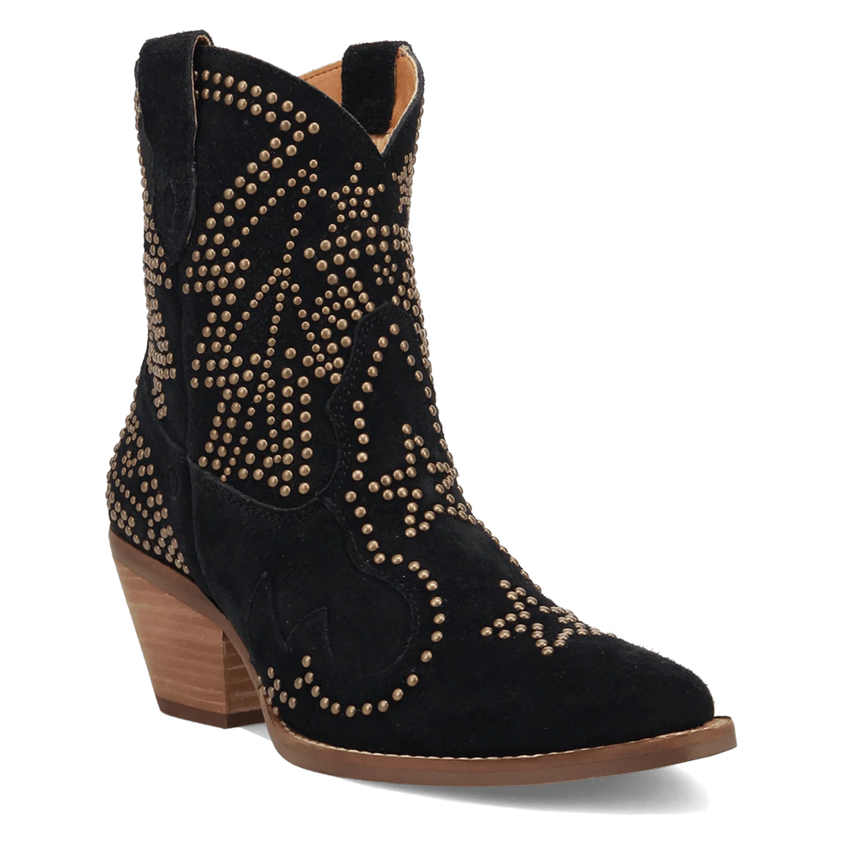 Dingo Women's Seein' Start Suede Leather Bootie in Black