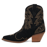 Dingo Women's Seein' Start Suede Leather Bootie in Black