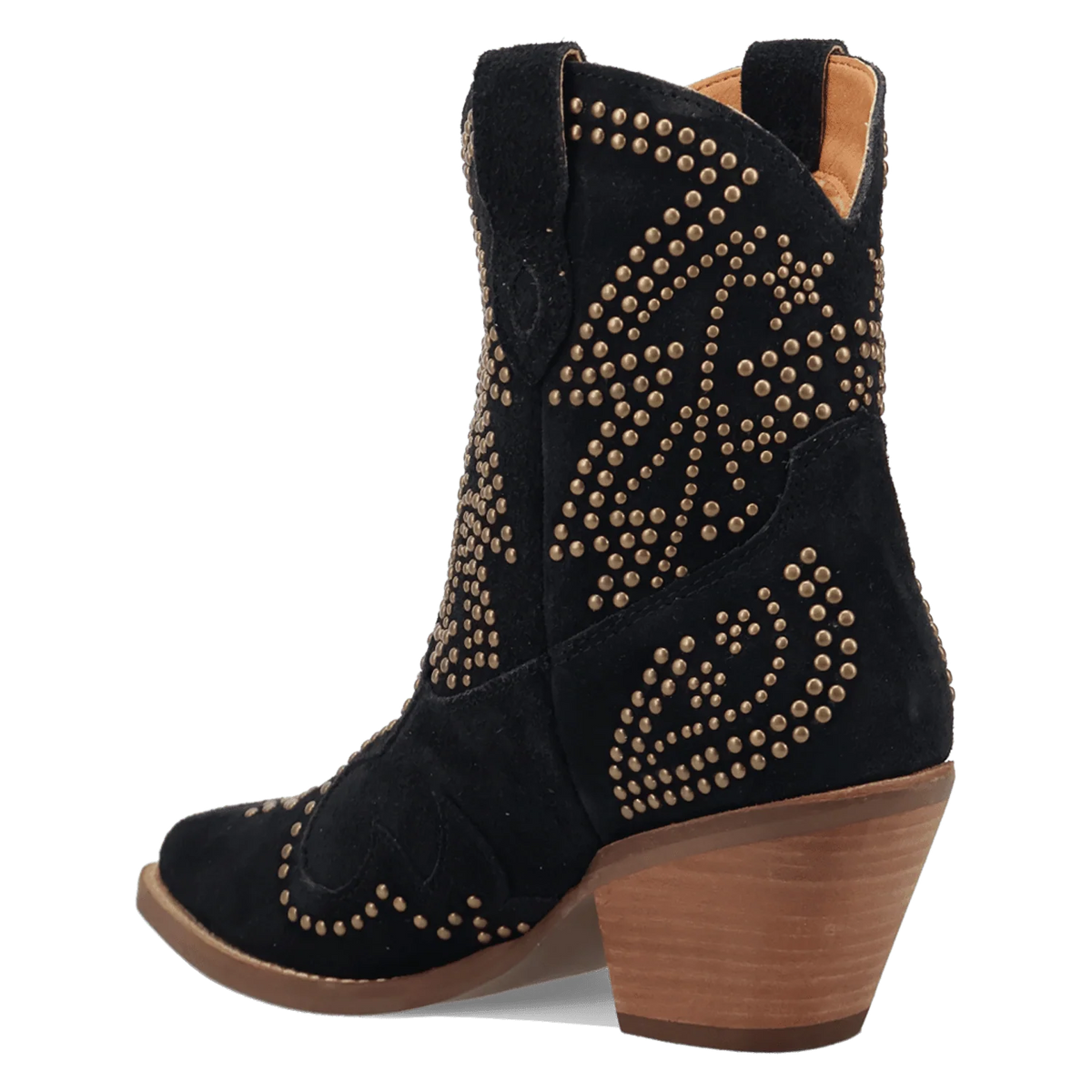 Dingo Women's Seein' Start Suede Leather Bootie in Black