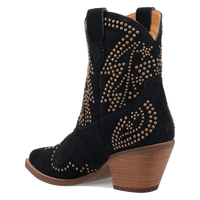 Dingo Women's Seein' Start Suede Leather Bootie in Black