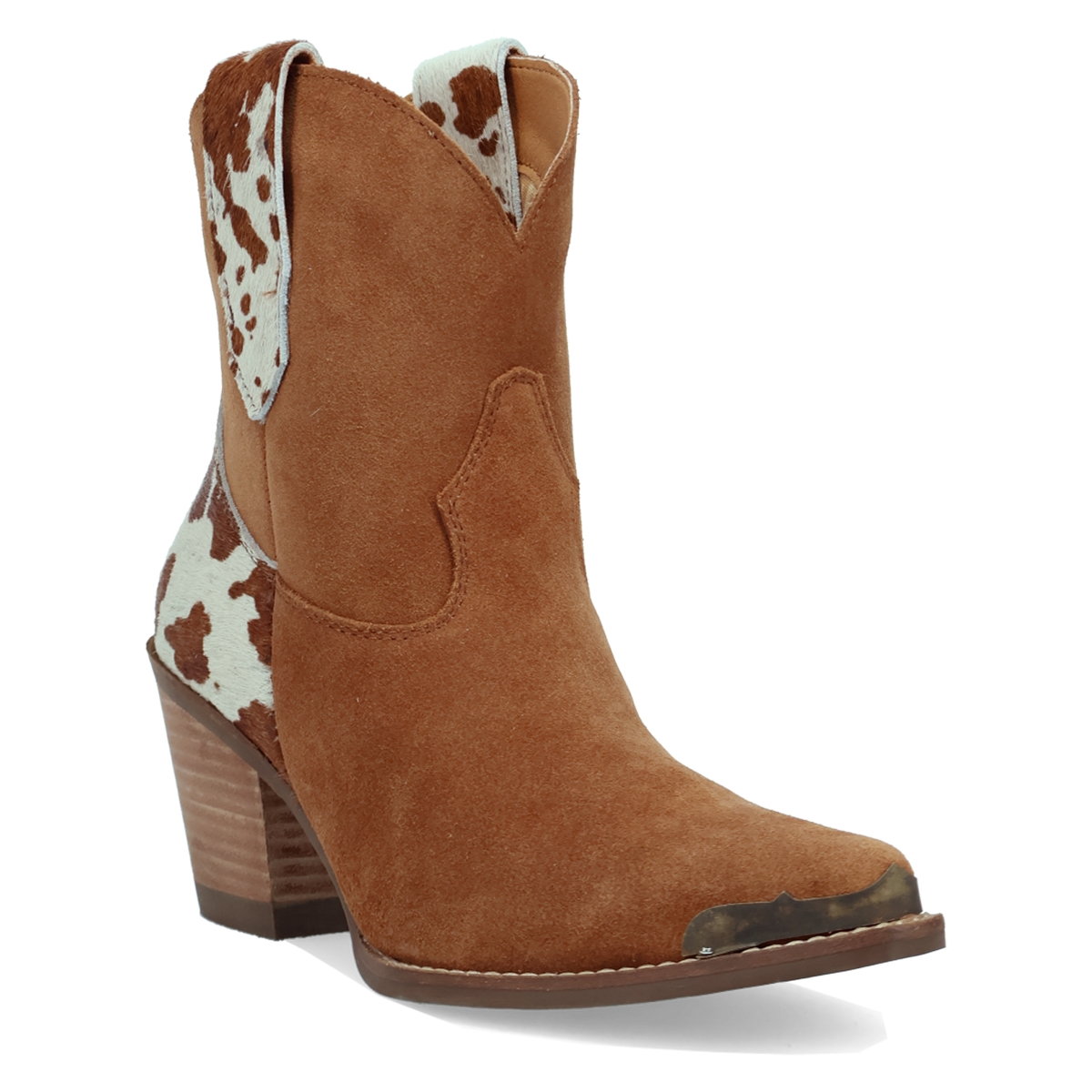 Dingo Women's Texas Charm Suede Leather Bootie in Camel