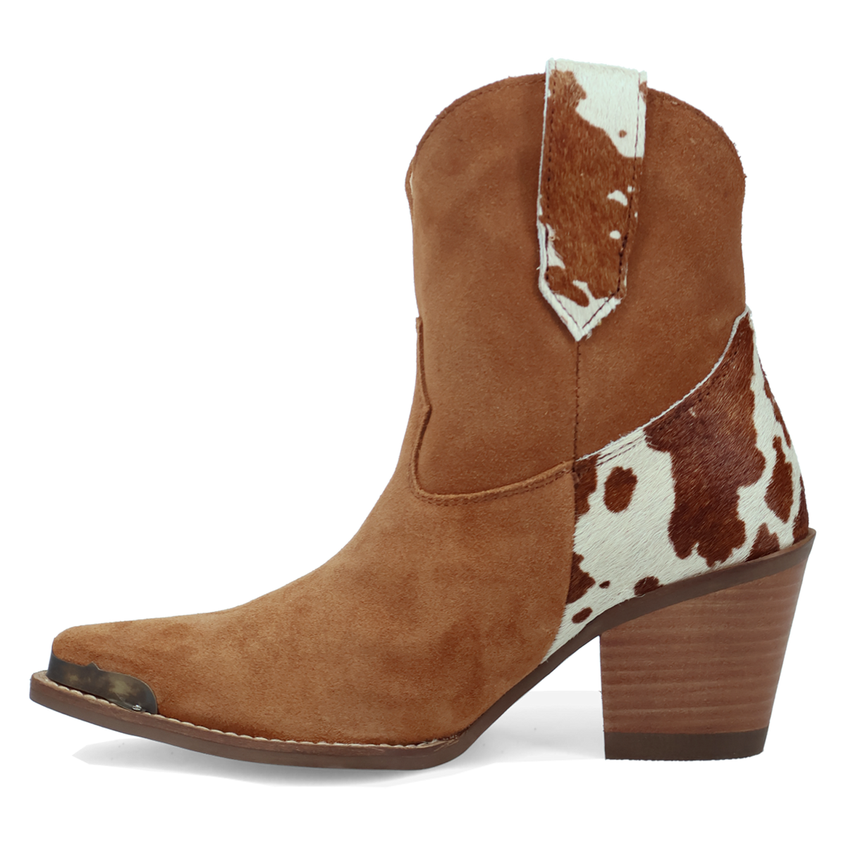 Dingo Women's Texas Charm Suede Leather Bootie in Camel
