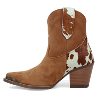 Dingo Women's Texas Charm Suede Leather Bootie in Camel