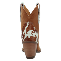 Dingo Women's Texas Charm Suede Leather Bootie in Camel