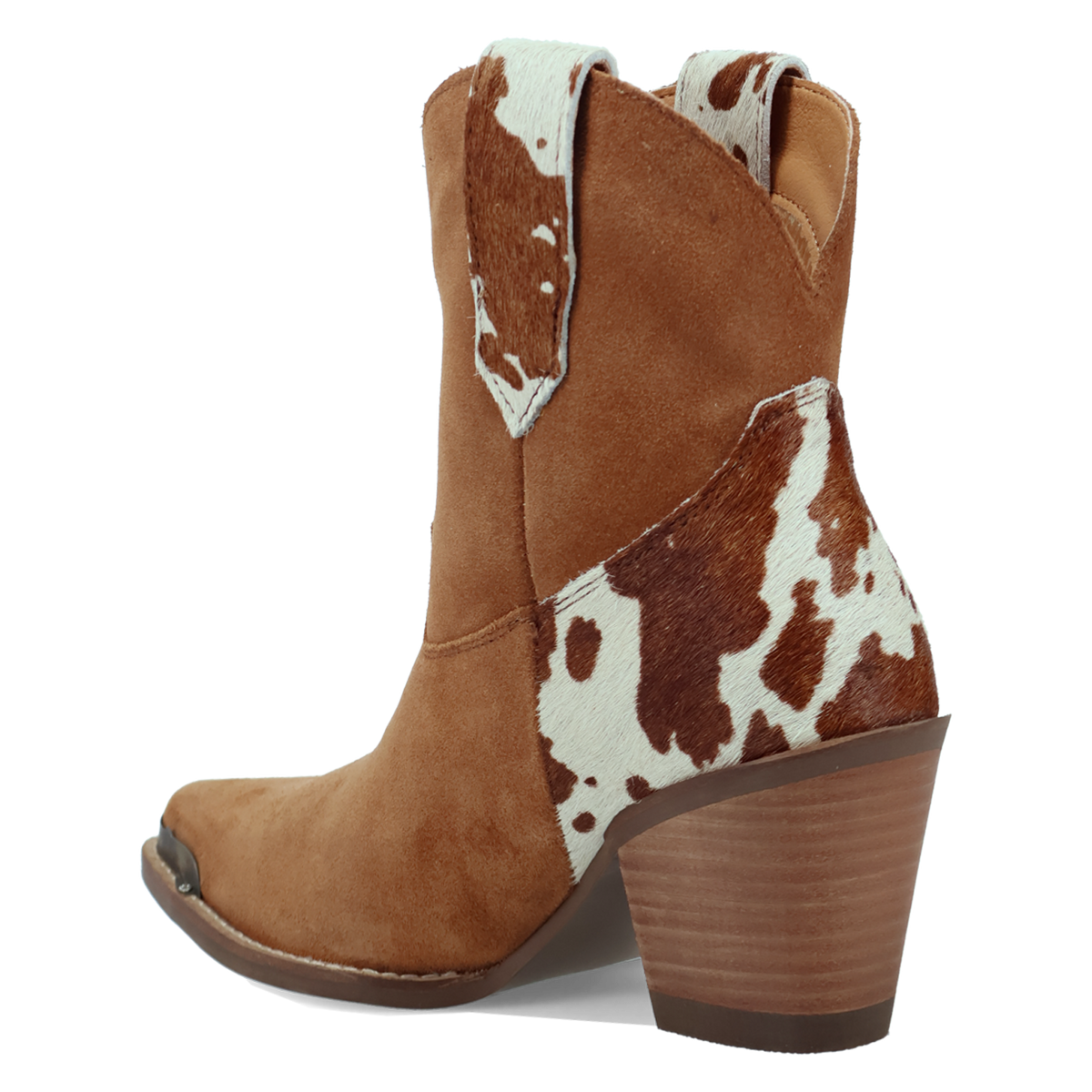 Dingo Women's Texas Charm Suede Leather Bootie in Camel