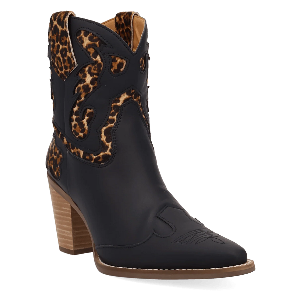 Dingo Women's Run Wild Leather Bootie in Leopard