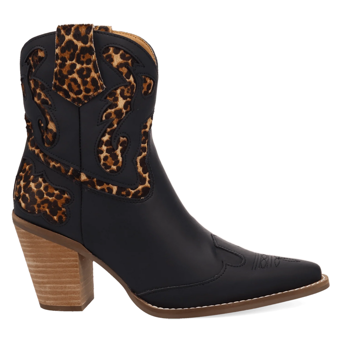 Dingo Women's Run Wild Leather Bootie in Leopard