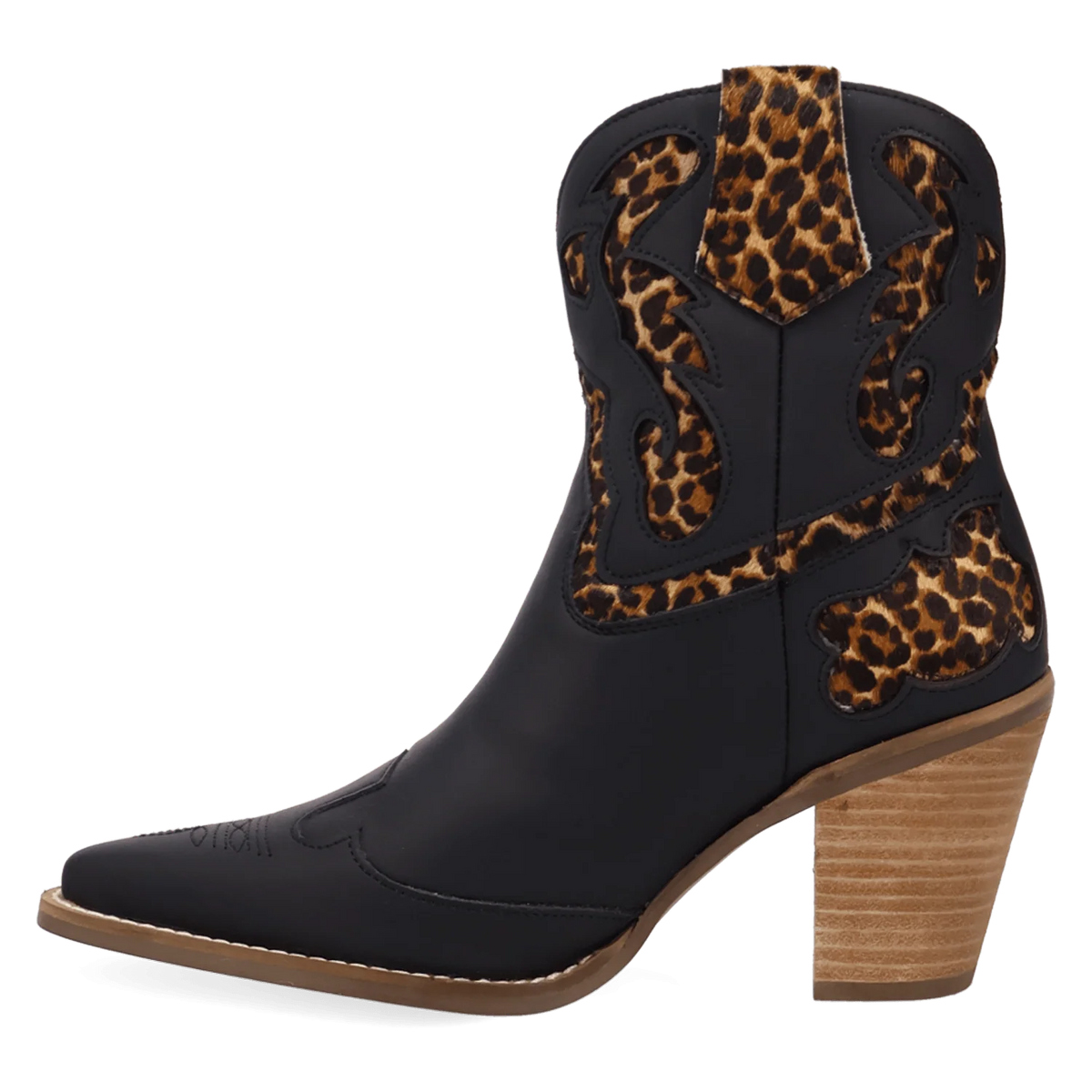 Dingo Women's Run Wild Leather Bootie in Leopard