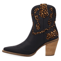 Dingo Women's Run Wild Leather Bootie in Leopard