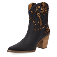 Dingo Women's Run Wild Leather Bootie in Leopard