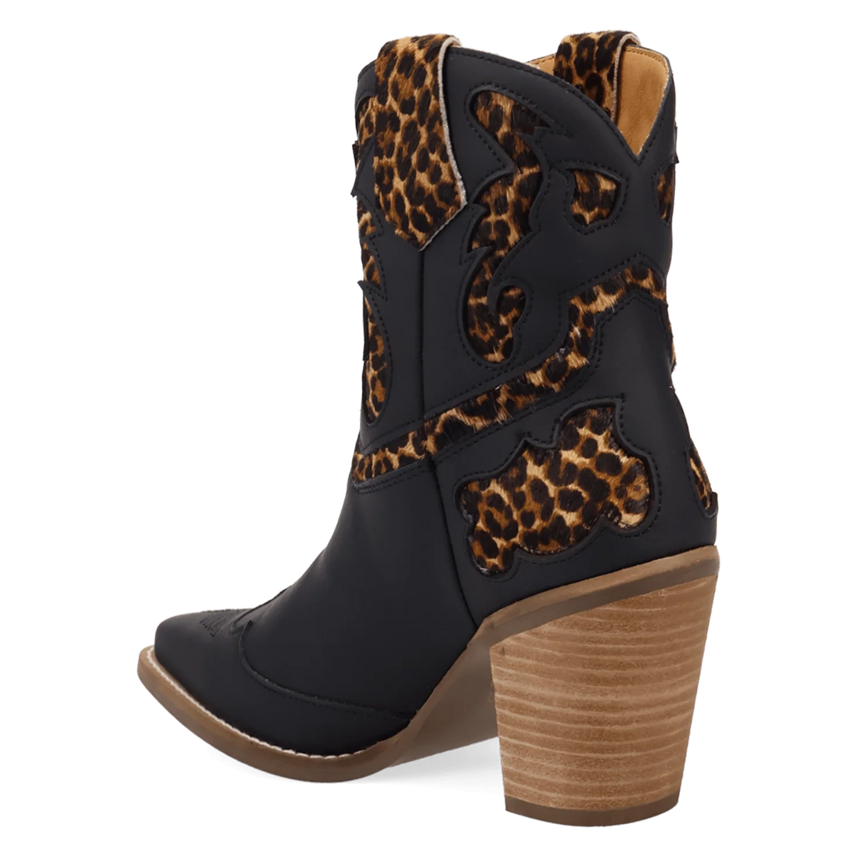 Dingo Women's Run Wild Leather Bootie in Leopard