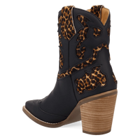 Dingo Women's Run Wild Leather Bootie in Leopard