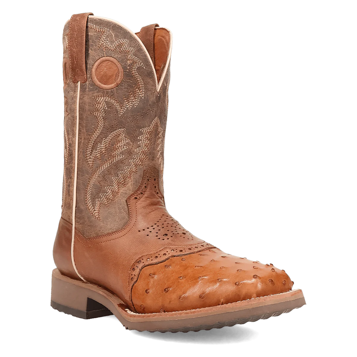 Dan Post Men's Martel Full Quill Ostrich Western Boot in Brown