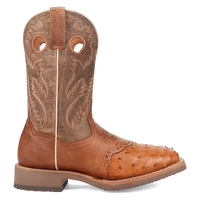 Dan Post Men's Martel Full Quill Ostrich Western Boot in Brown