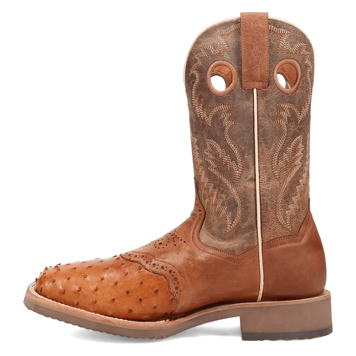 Dan Post Men's Martel Full Quill Ostrich Western Boot in Brown