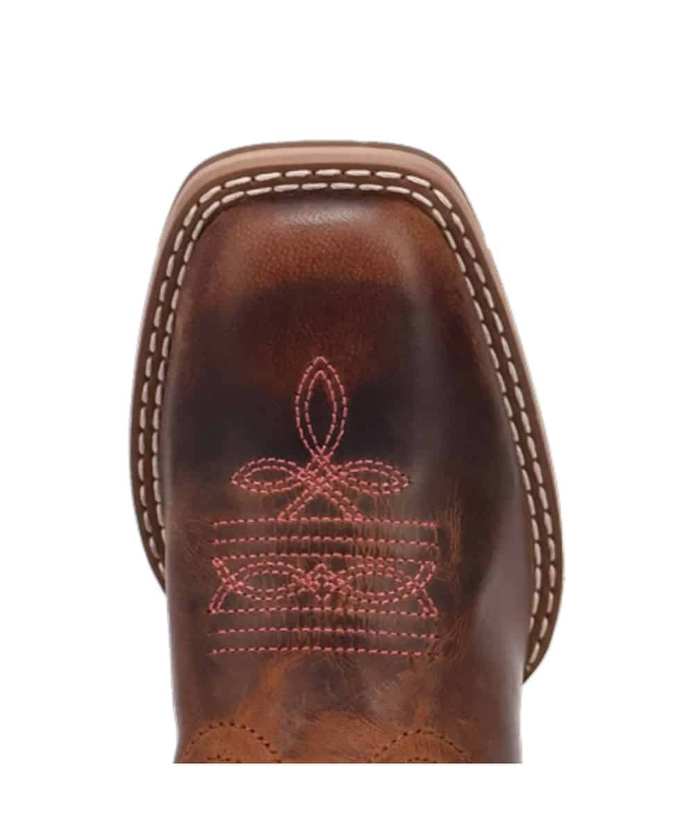 Dan Post Girl's Salina Leather Boot in Tan and Pink